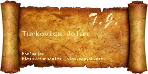 Turkovics Jolán névjegykártya