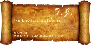 Turkovics Jolán névjegykártya